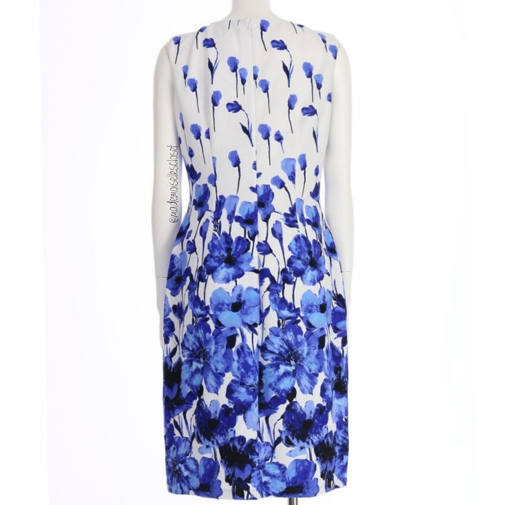 White Floral Print Dress Sz 6 - Picture 4 of 5